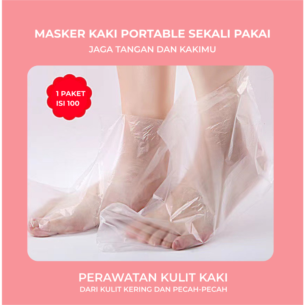 Plastik Bening Penutup Sarung Kaki SPA Pedicure Sekali Pakai 100 Pcs kualitas premium