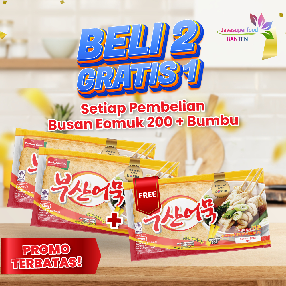 

(BELI 2 GRATIS 1) Busan Eomuk Halal / Odeng Korea Halal Fish Cake 200g+Bumbu