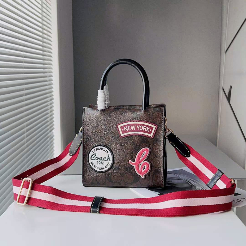 Coach Mini Cally Crossbody In Signature Canvas With Ski Patches CE593 CG274 CC421