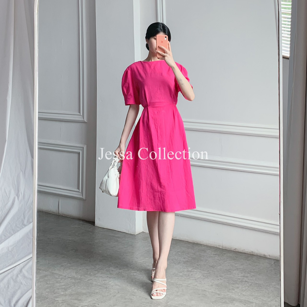 Premium Aylis Ribbon Dress TH 446 LINEN CRINKLE