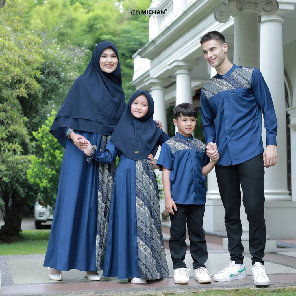 SARIMBIT MICHAN - HILYA RAYA NAVY & Tunik Alea Raya SARIMBIT KELUARGA Original Michan