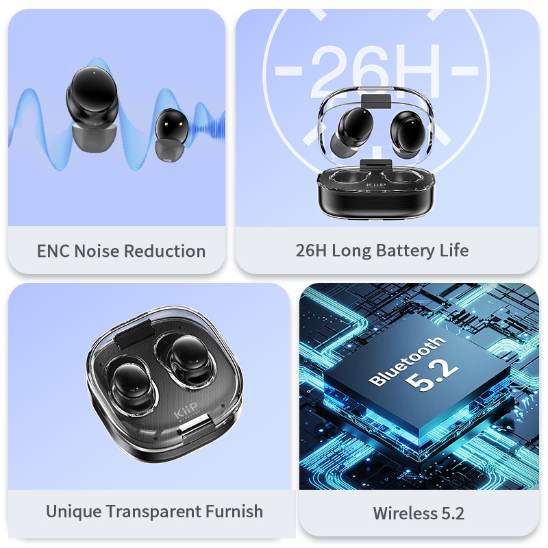 KiiP Wireless DTS12 True Wireless Bluetooth Headset Headphone Earphone Earbuds TWS Stereo-MEMILKI LATENSI RENDAH, KUALITAS SUARA STEREO HIFI