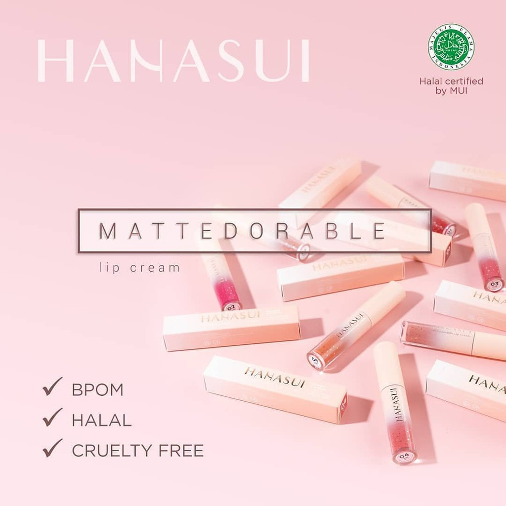 Hanasui Mattedorable Lip Cream | Velvet Matte Finish | Tahan Lama 12 Jam