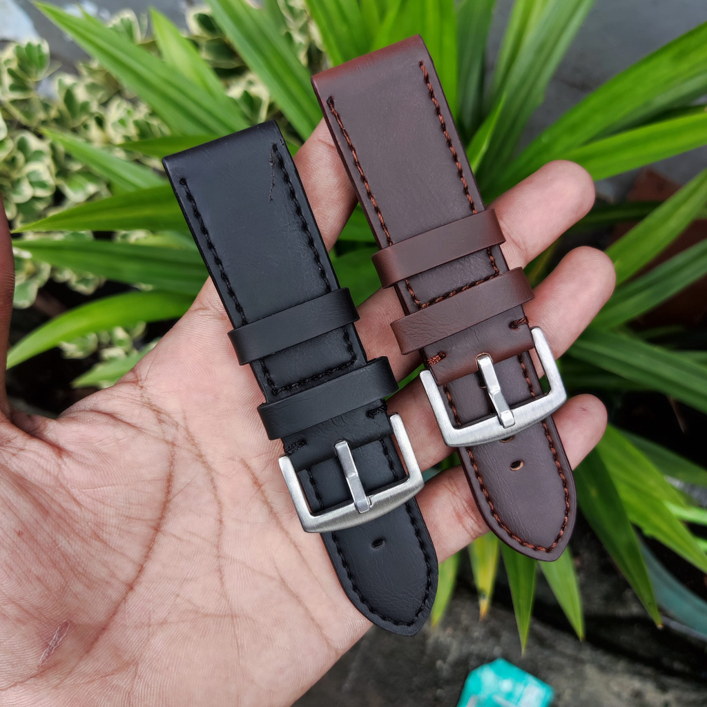 Strap Tali Jam Tangan Kulit Tebal Berkualitas 22mm 24mm 26mm