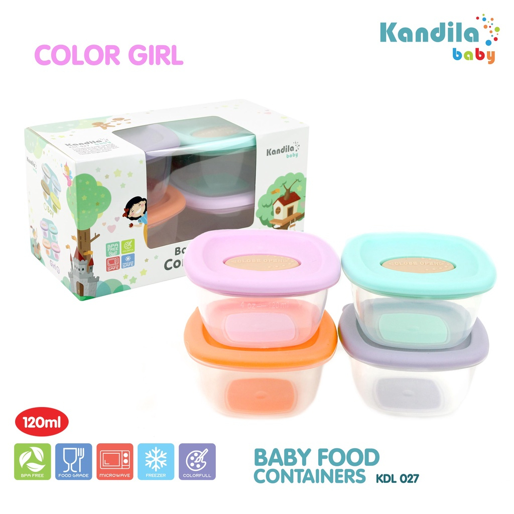 MAK301 KANDILA BABY FOOD CONTAINER TEMPAT MAKAN MPASI BABY ISI 4 KDL027