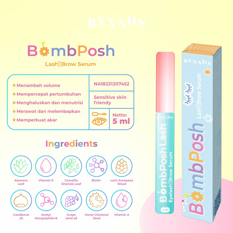 BYNADS BOMBPOSH LASH &amp; BROW SERUM | Serum Bulu Mata Bynads