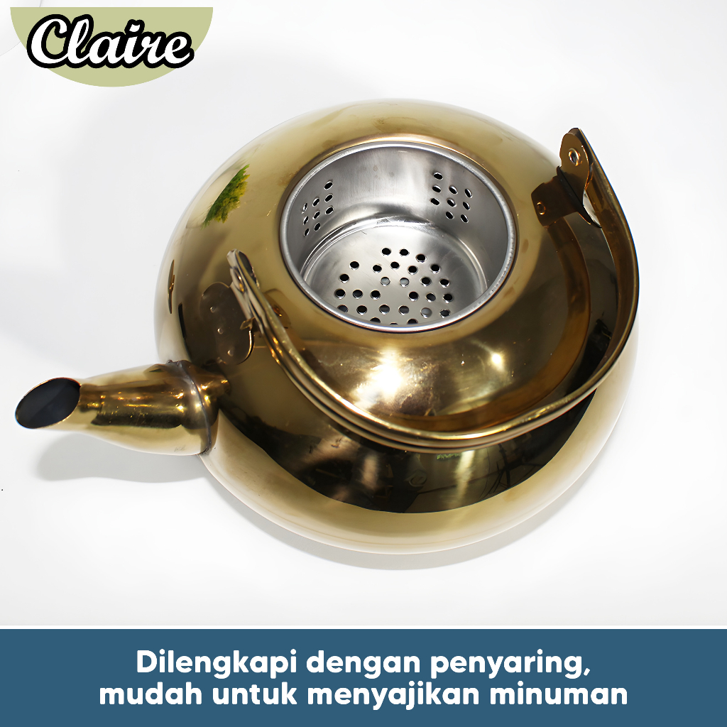 Teko Gold Stainless Steel Saringan Teh / Teko Arab Stainless Steel