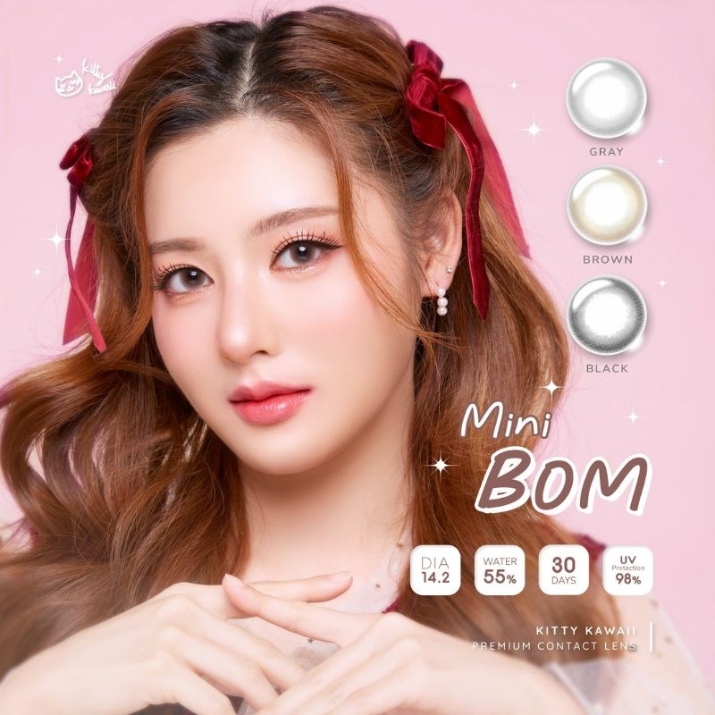 ORIGINAL SOFTLENS MINI BOM BROWN GRAY BLACK KITTY KAWAII NORMAL MINUS (0.00 - 10.00)