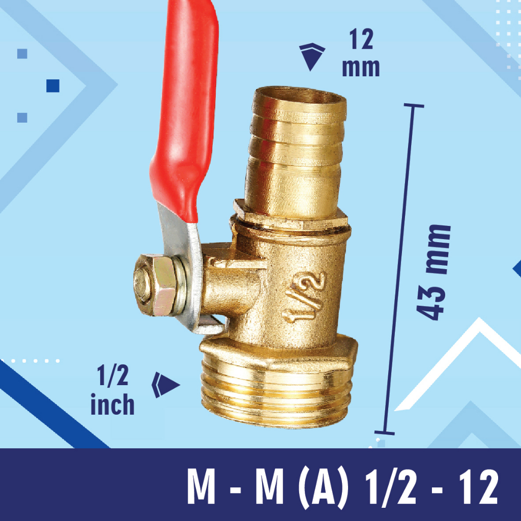 Ball valve kuningan camel 1/2&quot; kran kuningan ball valve kuningan 1/4&quot; 3/8&quot;  male to male M-M (A)