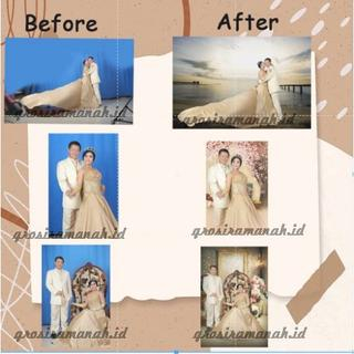 Cetak foto photo pernikahan wisuda 50x75cm (20rs) &amp; 60x90cm (24rs) Free custom bahan Luster