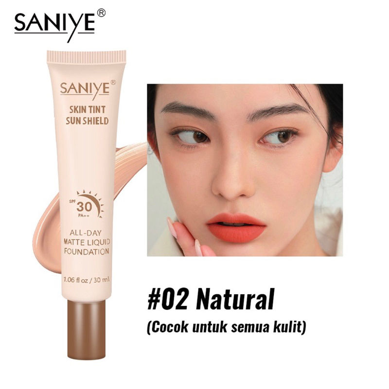 SANIYE R6005 BPOM Matte Foundation Cream Alas Bedak Tahan Lama Original SPF30 Sunscreen