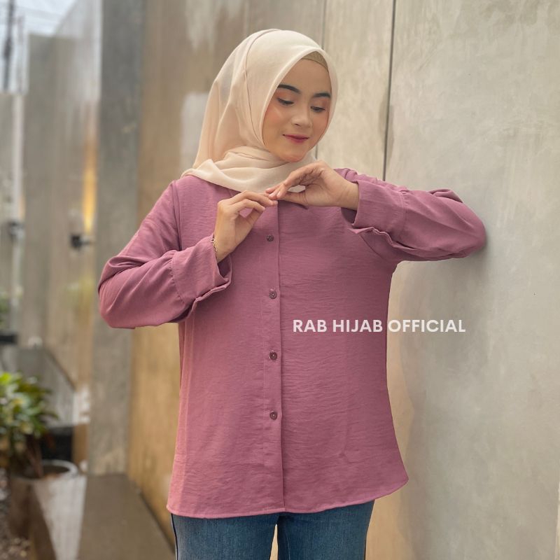 Kintan Blouse Atasan Kemeja Basic Polos Wanita Crinkle Airflow Premium