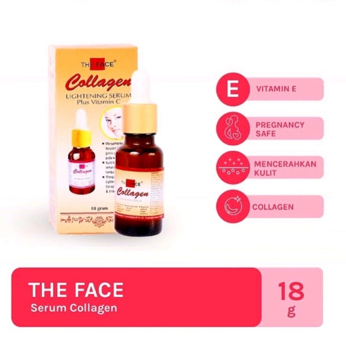 THE FACE COLLAGEN LIGHTENING SERUM VITAMIN C FACE SERUM WAJAH 18GRAM