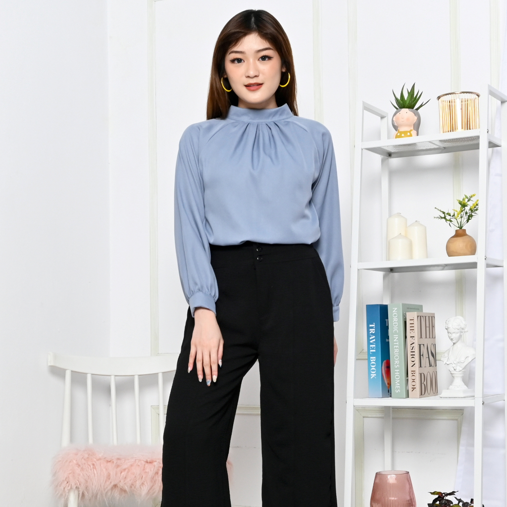 Hanolshop Kemeja Wanita 3 in 1 Ttrinaa - Blus Wanita Terbaru Bisa Dipakai Depan Belakang- Kemeja Kekinian