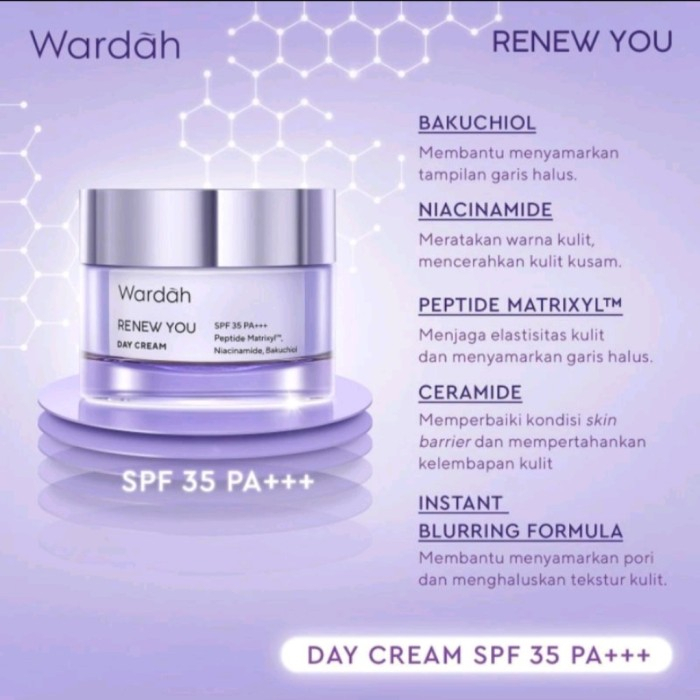 WARDAH RENEW YOU DAY CREAM CREAM WAJAH ANTI AGING PELEMBAB WAJAH 9GRAM