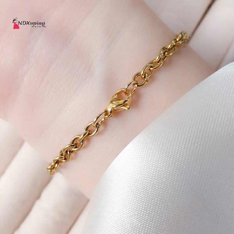 Gelang Tangan Rantai Titanium Fashion Gold N01042301