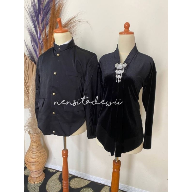 Beskap Jogja (Polos) + Kebaya Kartini, Nuansa Hitam