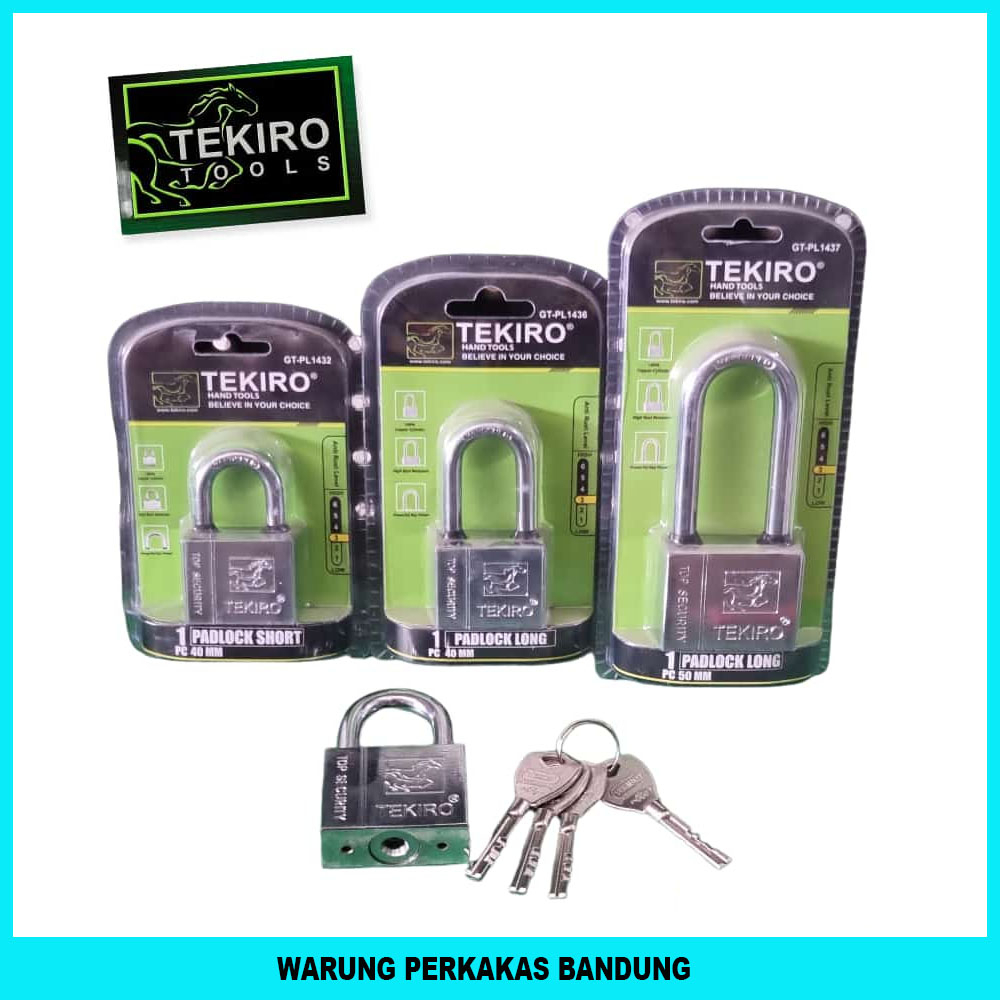 TEKIRO Kunci Gembok 40 mm Leher Pendek - GT-PL1432 Gembok Rumah Pagar