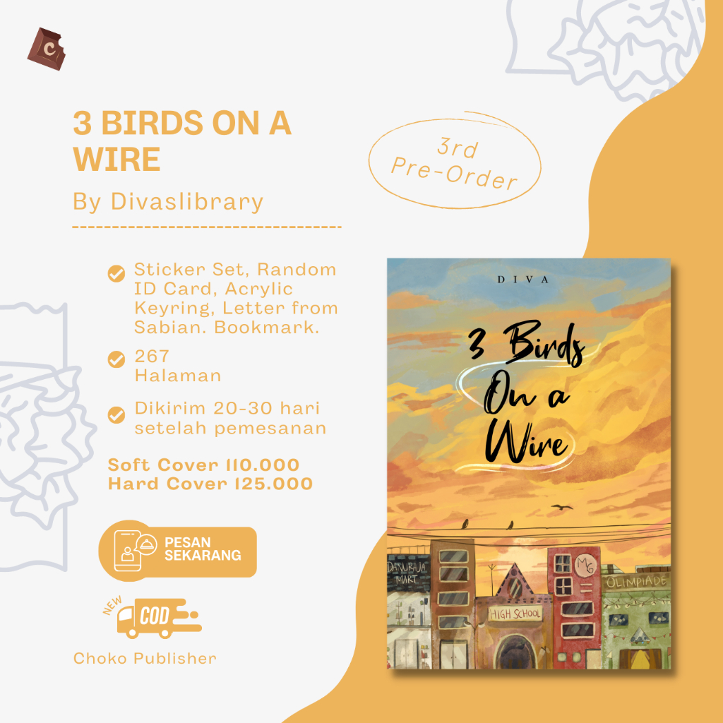 [ 3RD PO ] 3 BIRDS ON A WIRE BY DIVASLIBRARY