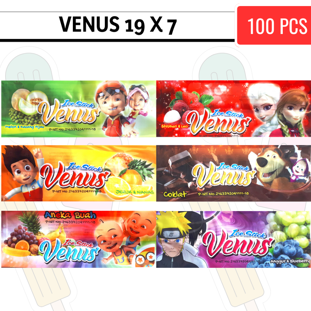 PLASTIK BUNGKUS ICE CREAM / PLASTIK ES VENUS / PLASTIK ES LILIN SABLON