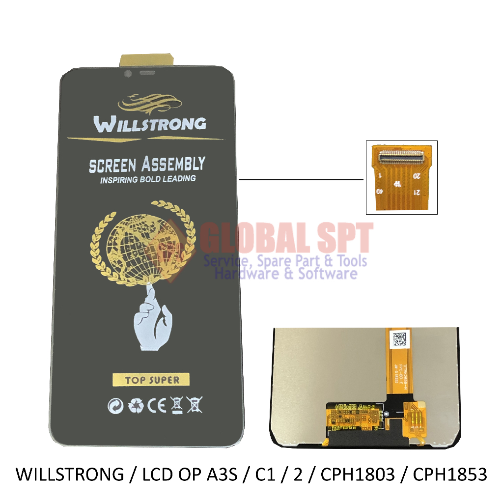 WILLSTRONG / LCD TOUCHSCREEN OPPO A3S / C1 / 2 / CPH1803 / CPH1853