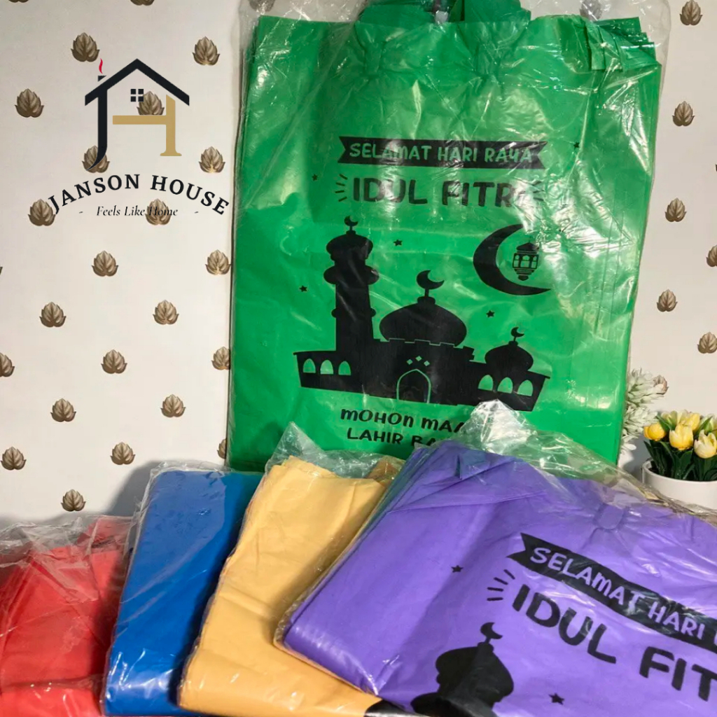 

Kantong Plastik Idul Fitri / Goodie Bag Hampers Lebaran Ukuran 30x40cm Isi 50 Lembar