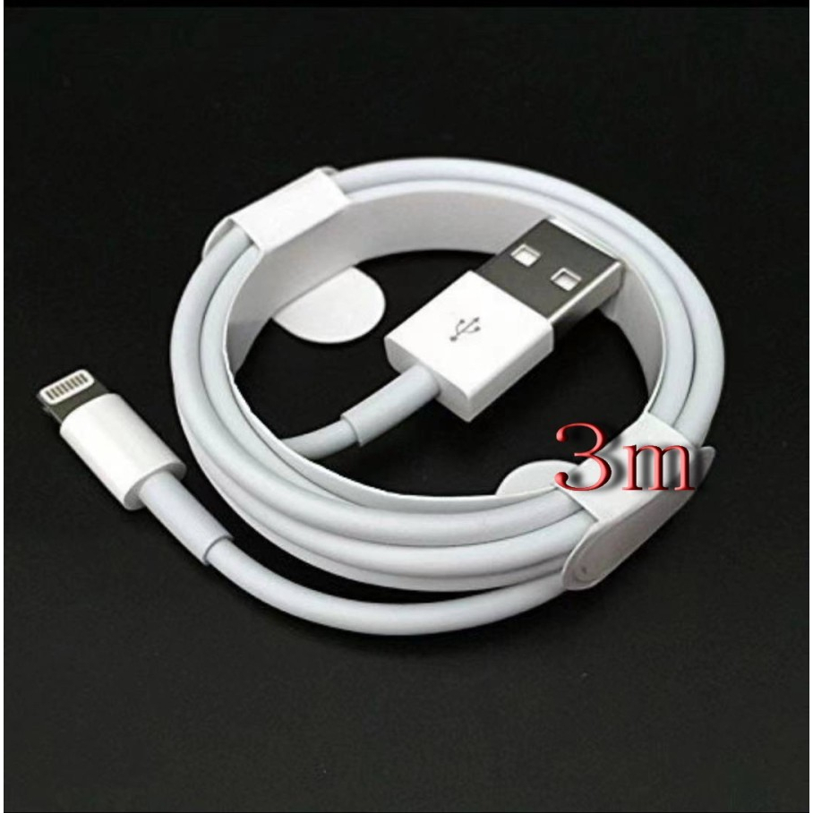 Kabel Data iPhone Lightning to USB 3 Meter / 3M MFi Apple iPad iPod