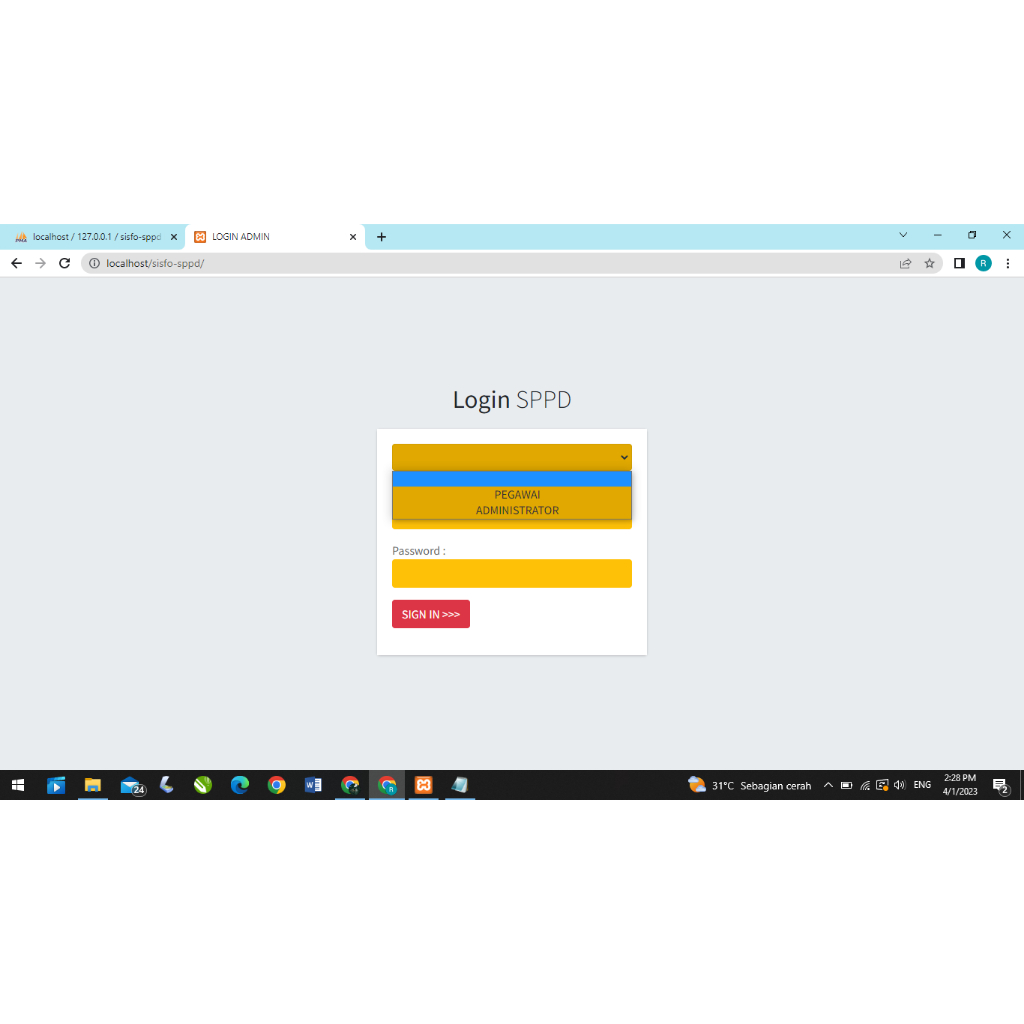 Source Code Program Aplikasi Sistem Informasi Surat Perintah Perjalanan Dinas