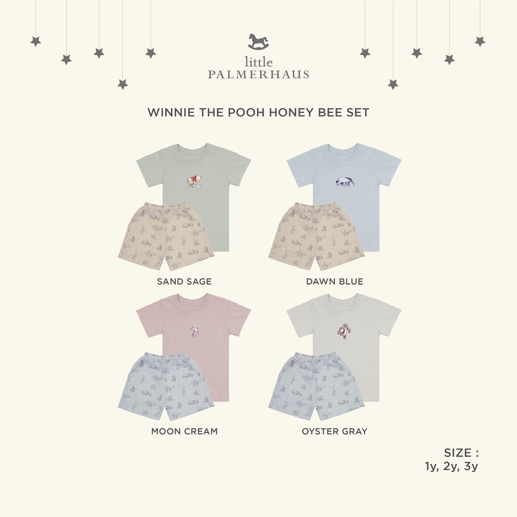 Baju Bayi Setelan Pendek Anak Little Palmerhaus - Winnie The Pooh Honey Bee Set 1 2 3 Tahun