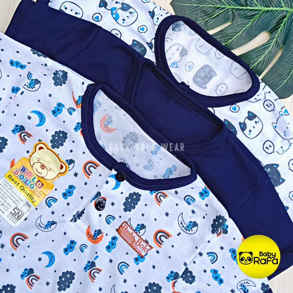 Serian Navy - 3 Pcs Jumper Bayi Serian NAVY Baju Kodok Bayi Jumpsuit Bayi Jumper Bodysuit Bayi SNI Bolo Bolo