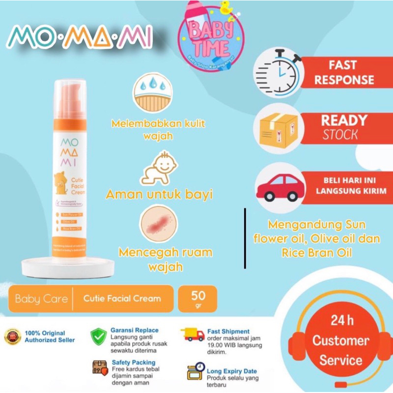 Momami Baby Cutie Facial Cream - Lotion &amp; Cream Bayi (50 gr)