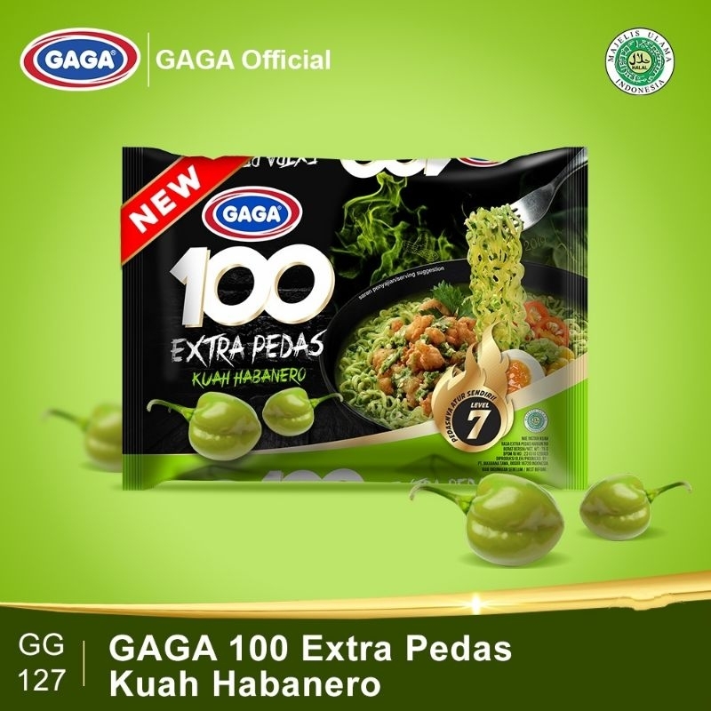 Mie Instan Gaga 100 Extra Pedas kuah Habanero 75 gr