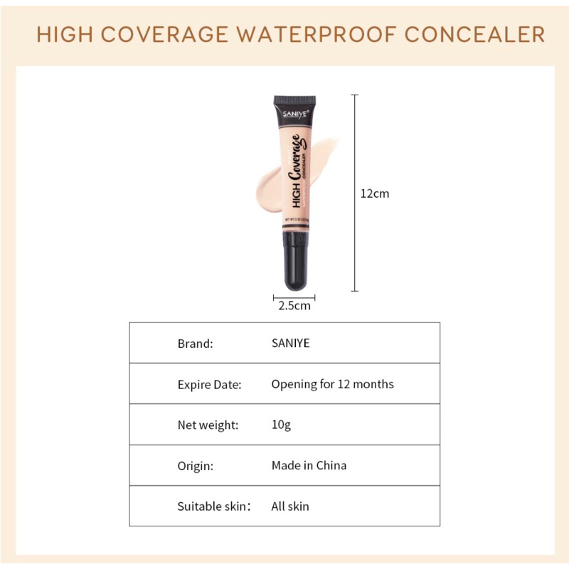 SANIYE R1072 Wajah Concealer Krim Foundation Blemish Cream Face Kosmetik