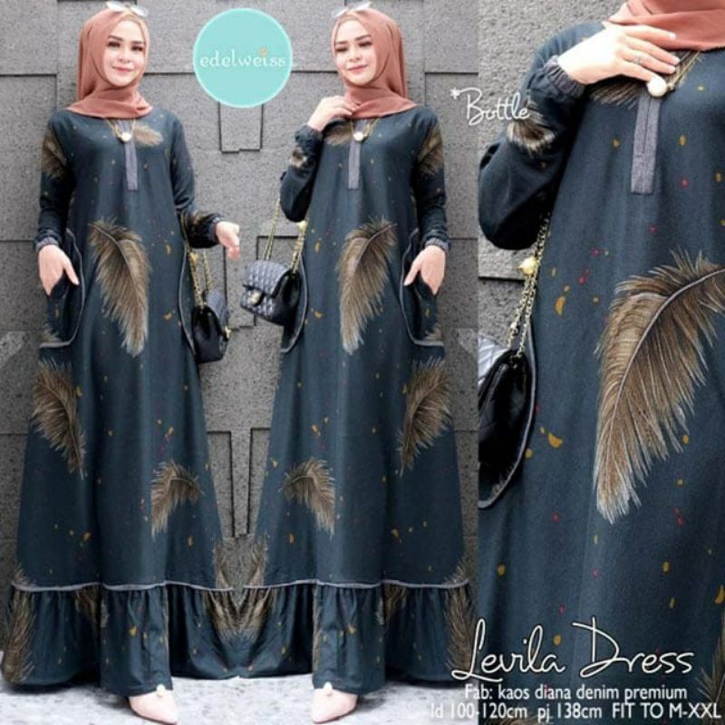 ASMARA MAXY #3 / MAXY WANITA / ATASAN WANITA / MAXY BAHAN DIANA DENIM/levila maxy