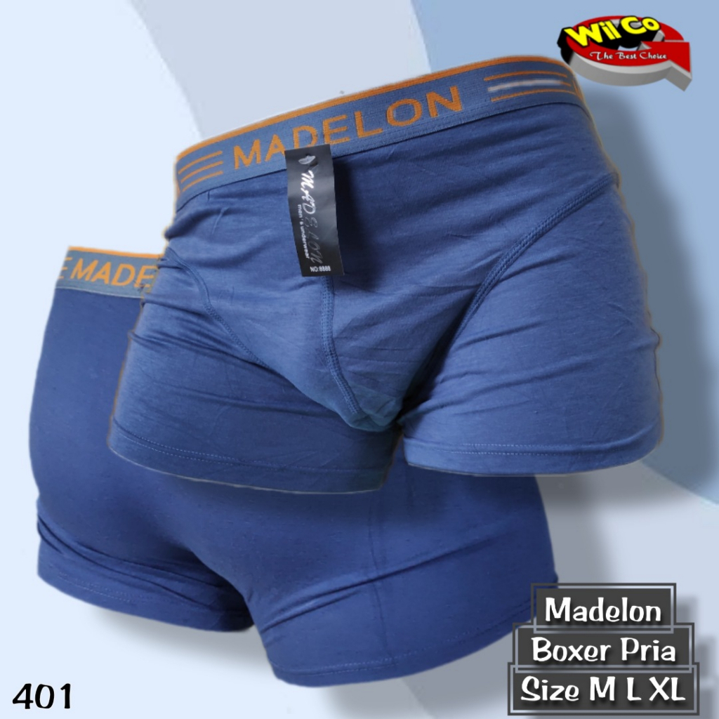 K401 - (Harga Per 1 Potong) CELANA DALAM PRIA [BOXER] BRAN MADELON SIZE M - XL