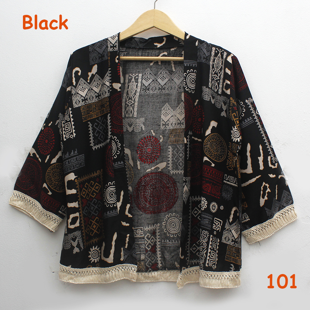 𝑱𝒂𝒌𝒂𝒓𝒕𝒂𝑭𝒂𝒔𝒉𝒊𝒐𝒏 cardigan outer batik tribal katun adem rumbai sisir keliling bohemian etnik boho style