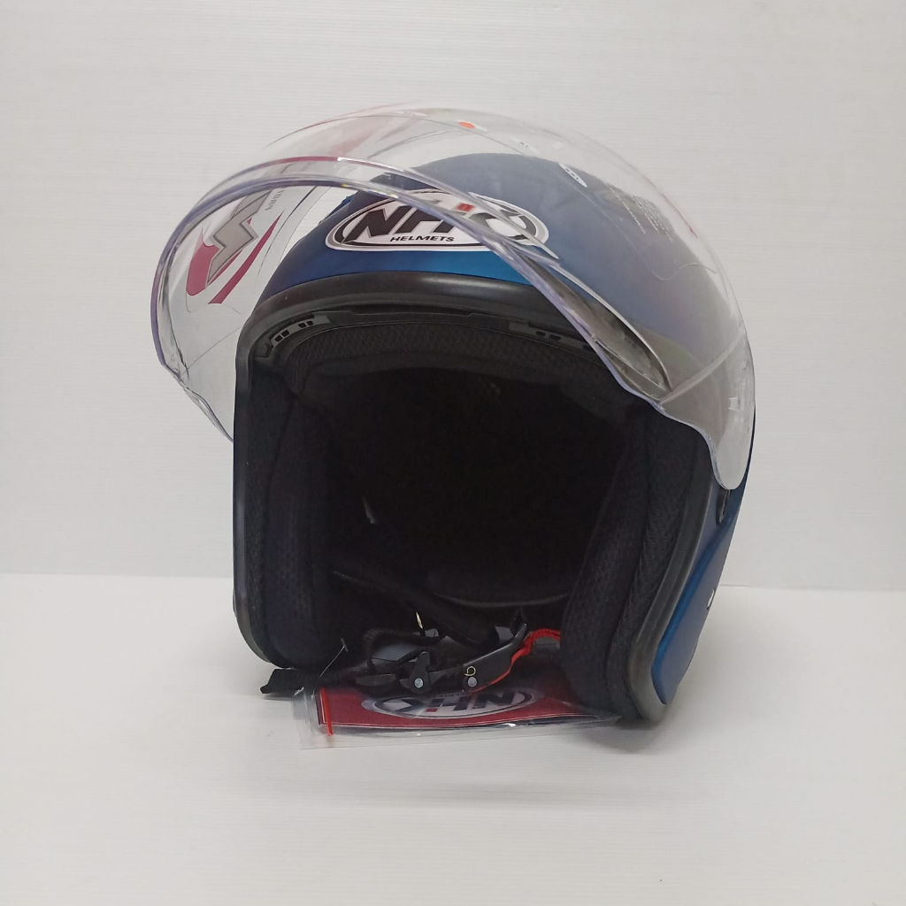 NHK HELM R1 ELITE SOLID DARK BLUE DOFF SINGLE VISOR HALF FACE NHK ELITE