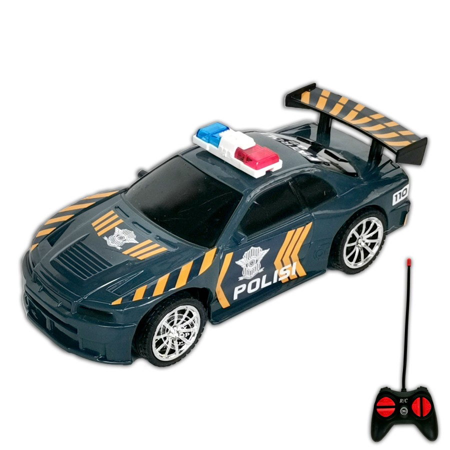 Mainan Remote Control Mobil Polisi RC Car Police Mini Nyala Lampu