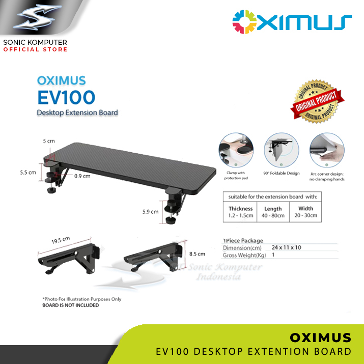 Bracket Desk Extension Board Ekstension Meja Bisa Lipat Oximus EV100