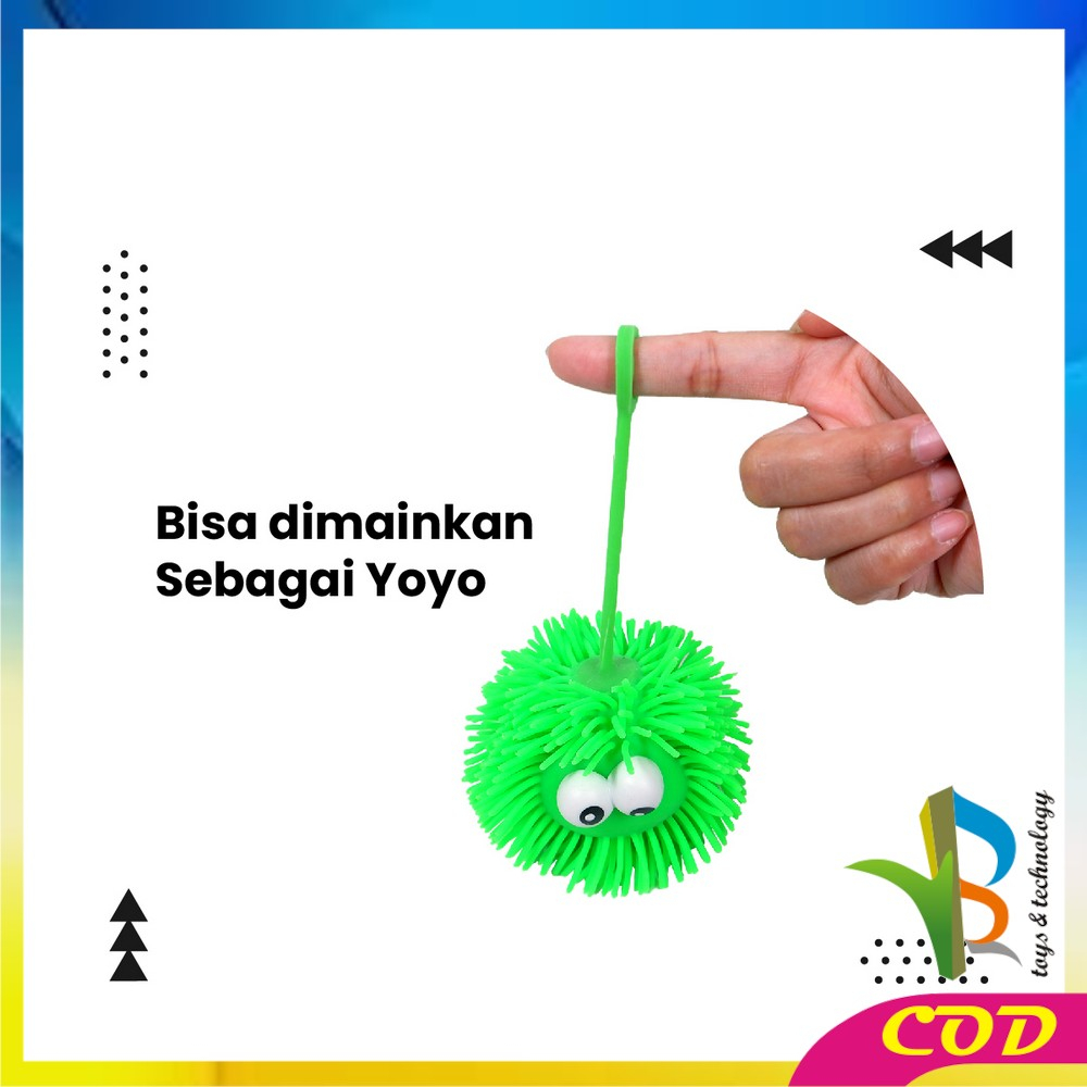 RB-M316 Mainan Bola Lampu Yoyo LED Warna Warni Ubur Ubur Karet Mata Belo / Bola Duri Ubur Ubur Yoyo Anti Stress