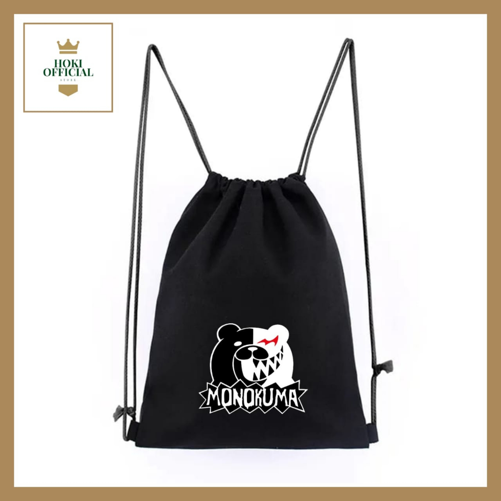 [COD] Shingeki No Kyojin Tas Serut Attack On Titan Levi Ackerman Stringbag Unisex Hitam Polos HokiOfficial