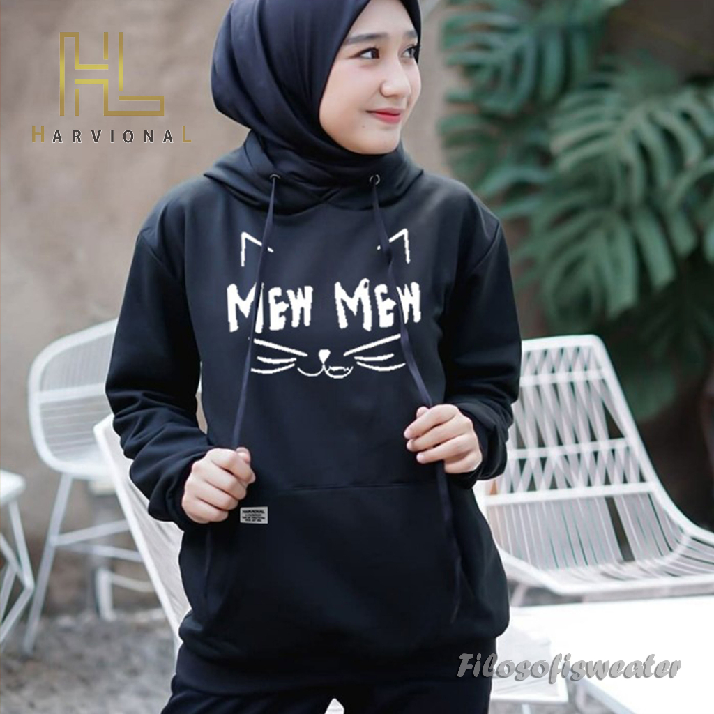 Parisdivarious Sweater Hoodie Jemper Mew Mew Bahan Fleece Size S - XXL (Pria &amp; Wanita)