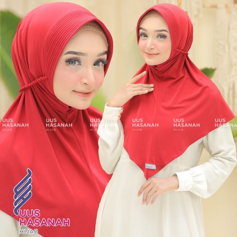 (Uus Hasanah) ZAENAB BALLERINA •jilbab instan jersey ballerina•hijab instan pet tali kepang