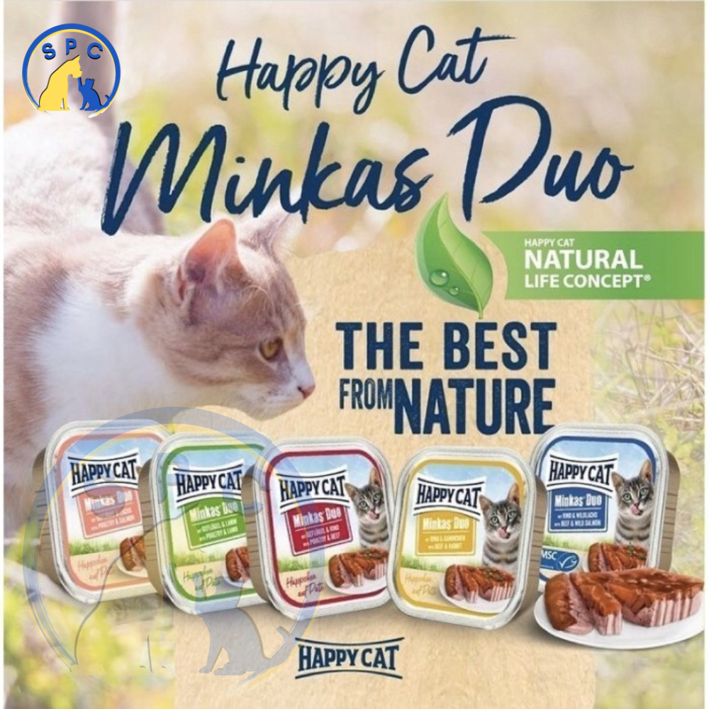 HAPPY CAT MINKAS Duo Wet Food 100 Gram Makanan Basah Premium untuk Kucing Cat Food Grain Free