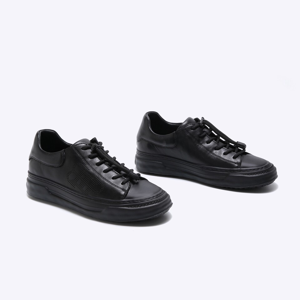 EM31 SEPATU SNEAKER KULIT EVERBEST PRIA ORIGINAL CASUAL KETS BRANDED ALL FULL BLACK POLOS