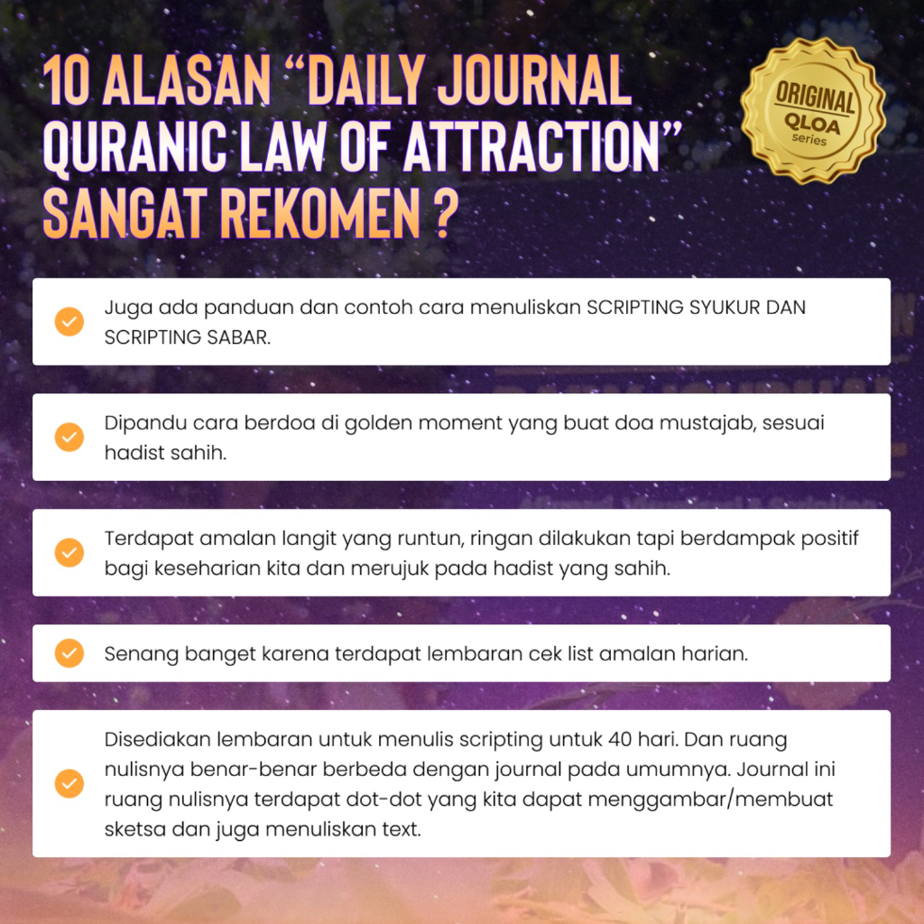 

RB Paket QLOA + Daily Journal Quranic Law Of Attraction