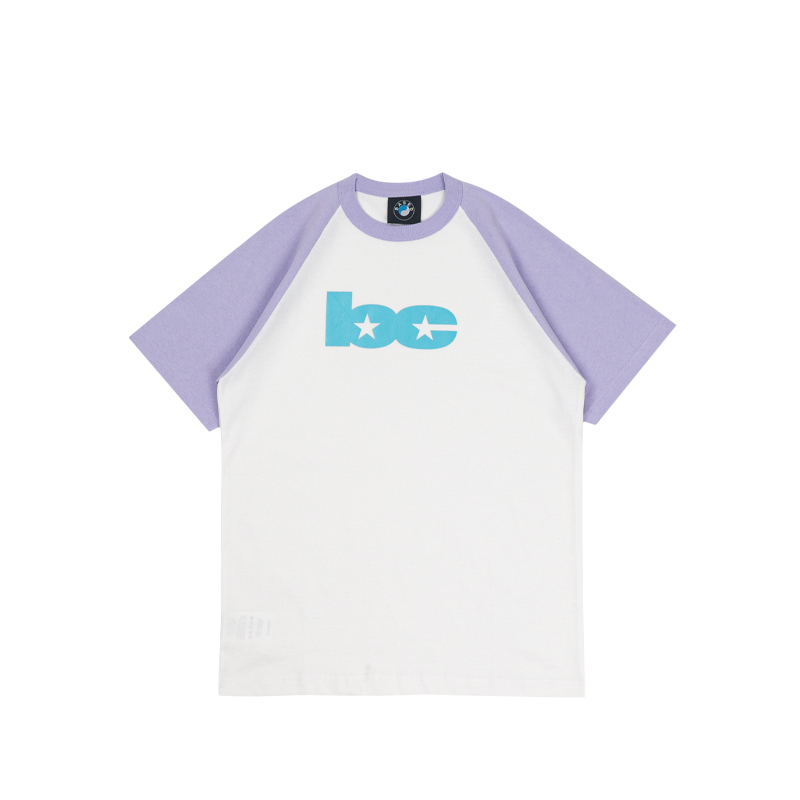 Based Club Startial Kaos Raglan Ungu-Putih