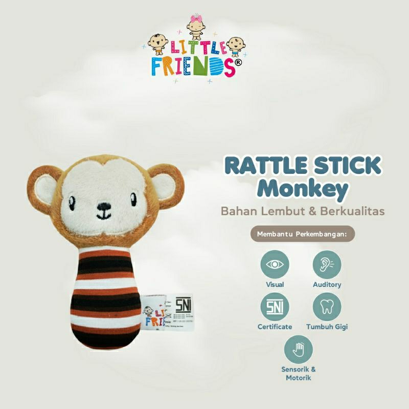 BONEKA RATTLE STICK LITTLE FRIENDS