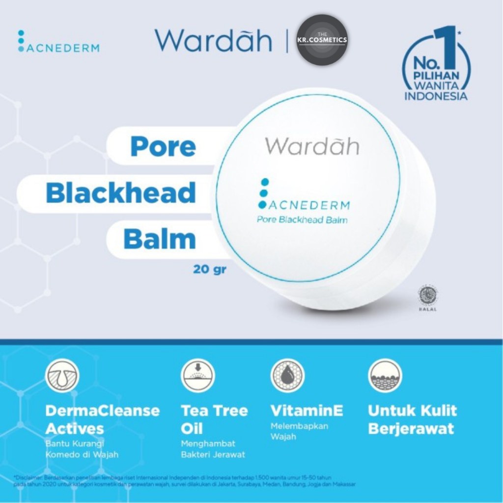 Wardah Acnederm Pore Blackhead Balm 20 g - Pembersih Komedo Menghambat Bakteri Jerawat