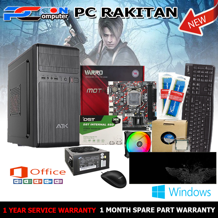 PC RAKITAN WARNET GAMING OFFICE i5 3470 BONUS KEYBOARD MOUSE MOUSEPAD